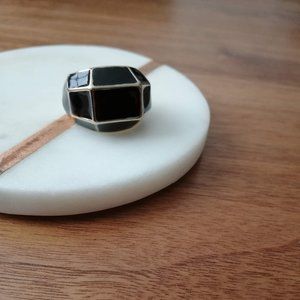 Black & Gold Geometric Ring
